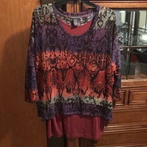 Sweater multi color tank attached